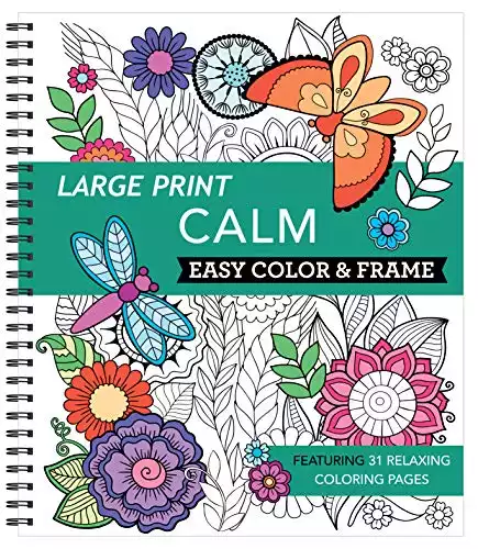 Large Print Easy Color & Frame - Cats (stress Free Coloring Book
