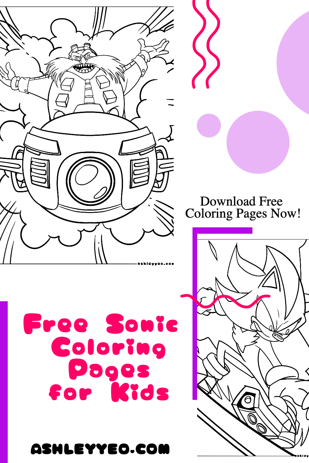 Amy Rose and Sonic Coloring Page - Free Printable Coloring Pages for Kids
