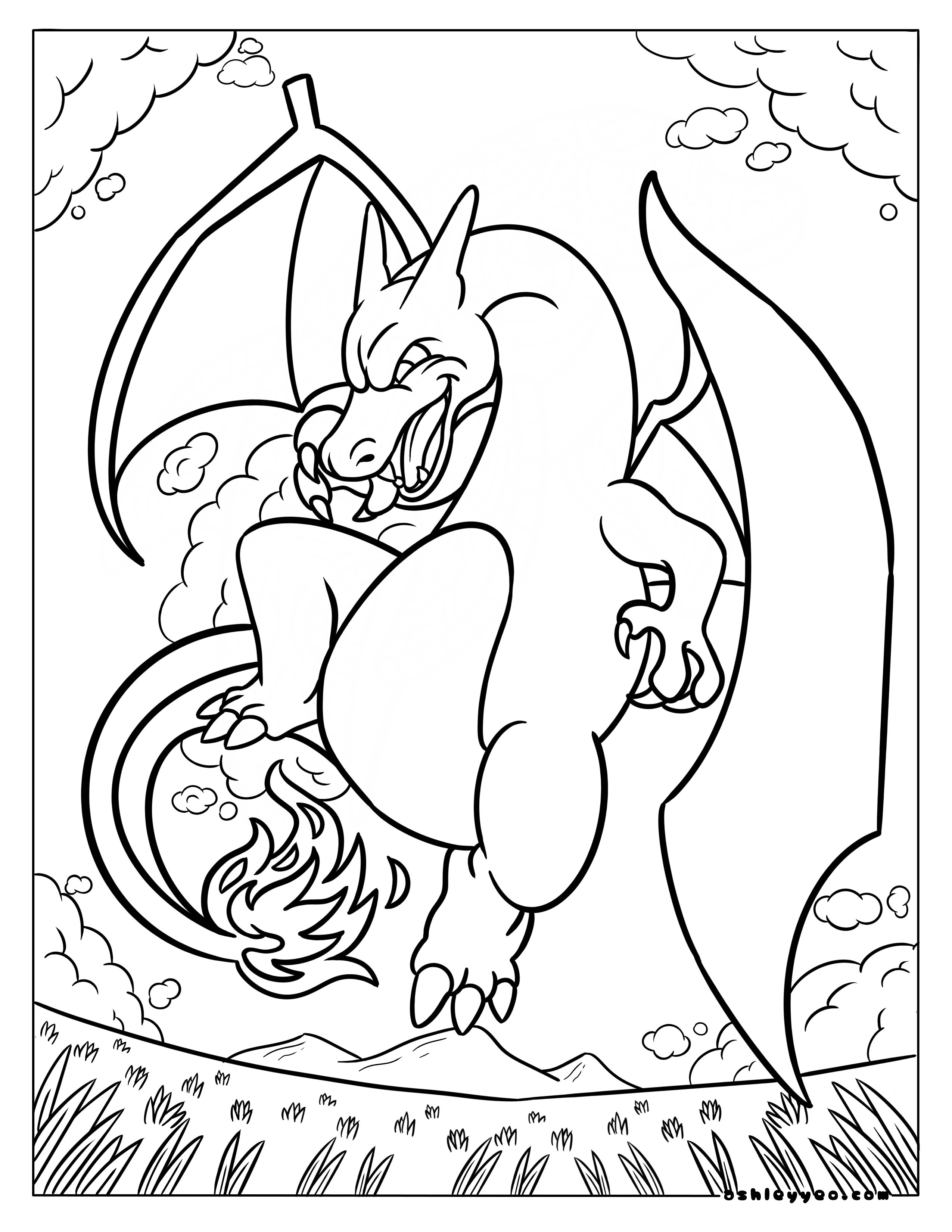 10 Cool Pokémon Coloring Pages: Charizard for Gamers